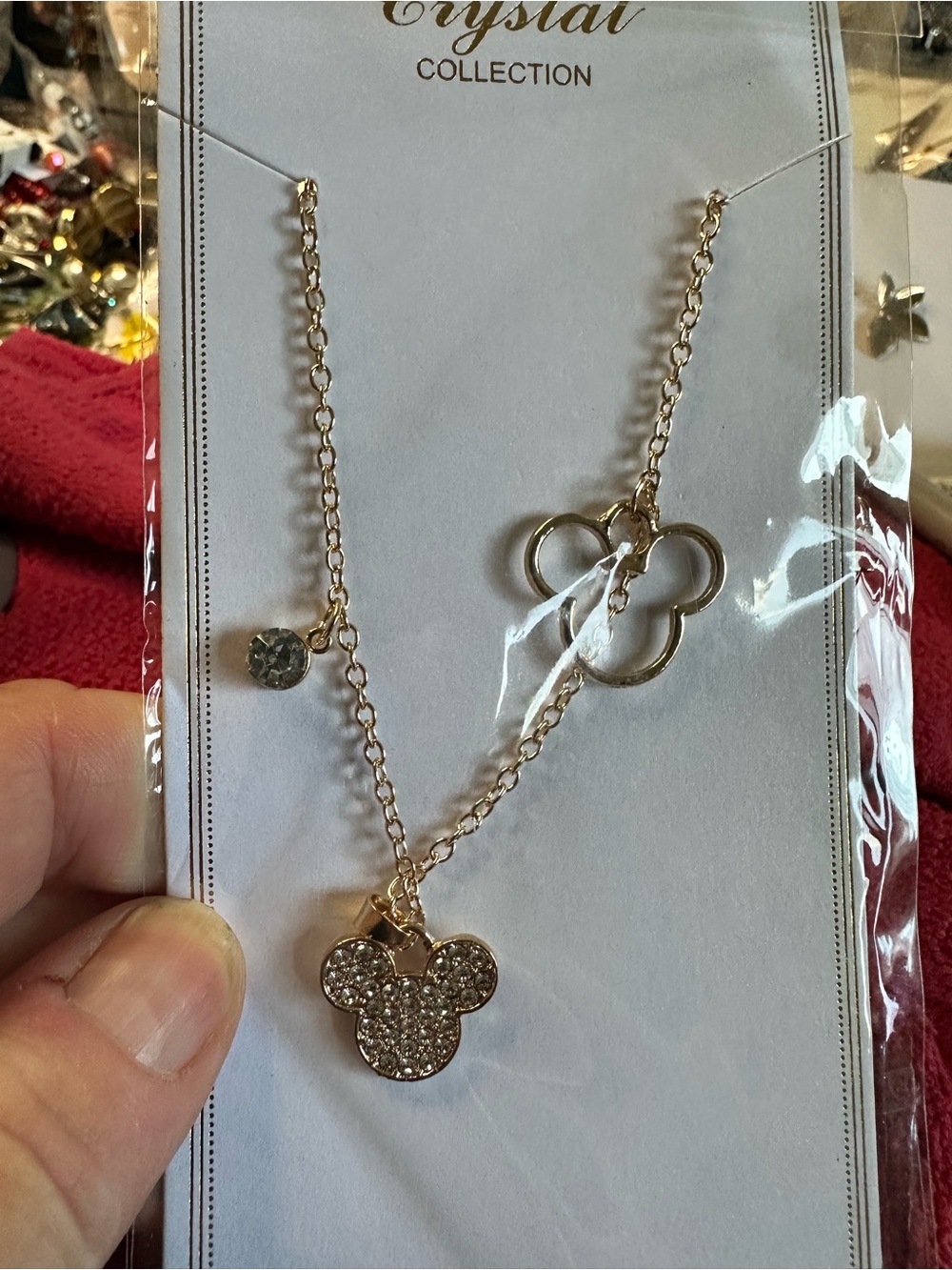 Collection B Gold Crystal Mickey-Style Necklace
